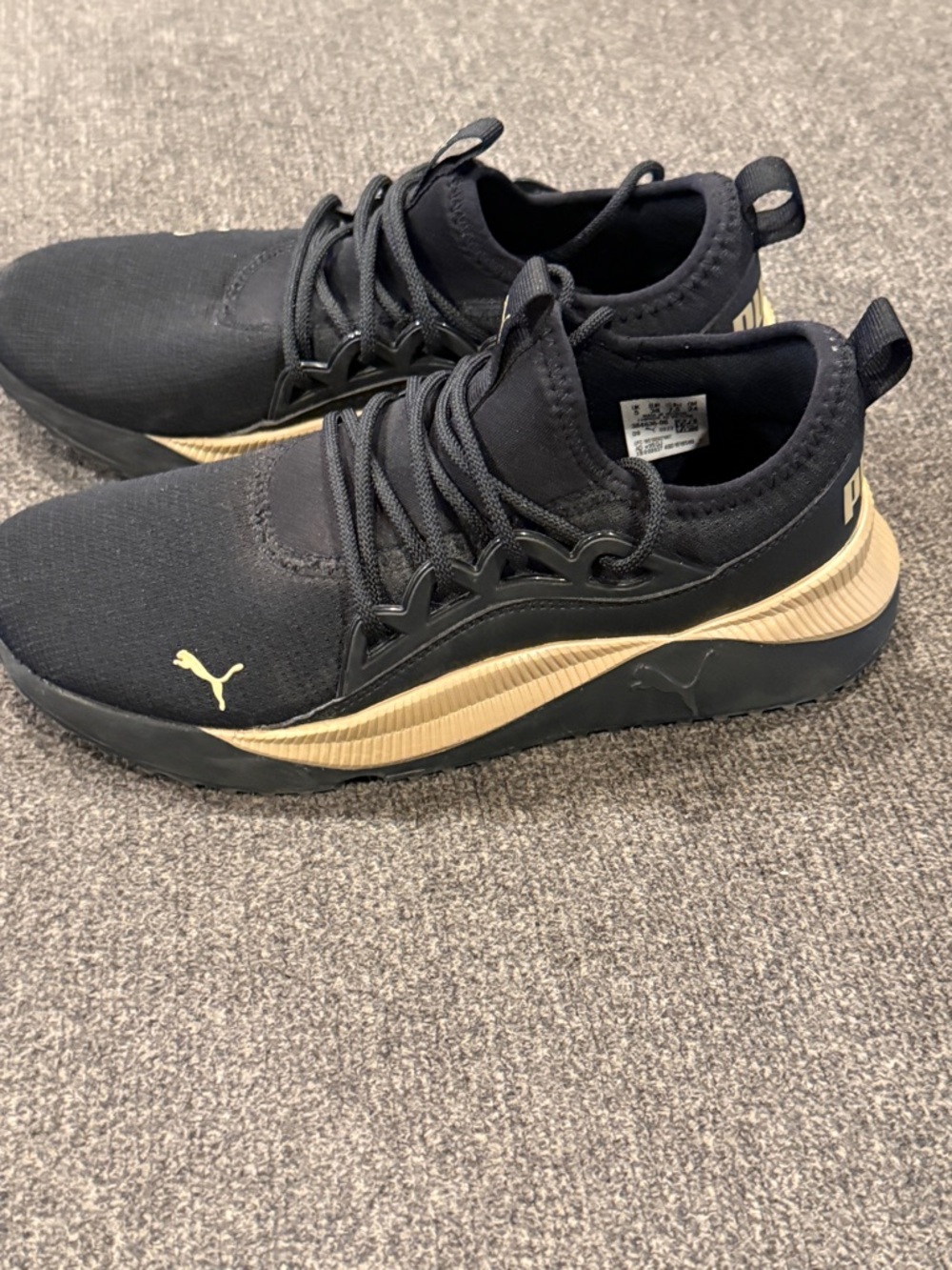 Puma Women's Pacer Next Cage Athletic sneakers in Black and Team Gold  Size 7.5